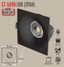 CATA CT-5090 / CATA LION KARE SPOT (SİYAH KASA) 