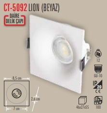 CATA CT-5092 / CATA LION KARE SPOT(BEYAZ KASA) 