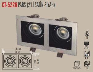 CATA PARS KARE SPOT(SATİN)  2'Lİ 