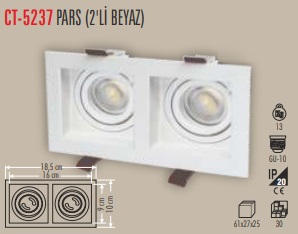 CATA PARS SPOT KARE (BEYAZ)  2'Lİ 