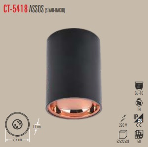 CATA ASSOS S/&Uuml; ARMAT&Uuml;R (GU-10)  (SİYAH-GOLD) 