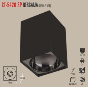 CATA BERGAMA S/&Uuml; ARMAT&Uuml;R (GU-10)  (SİYAH+PLATİN) 