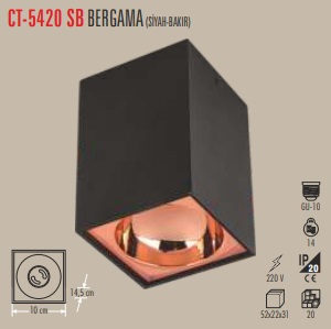 CATA BERGAMA S/&Uuml; ARMAT&Uuml;R (GU-10)  (SİYAH+BAKIR) 